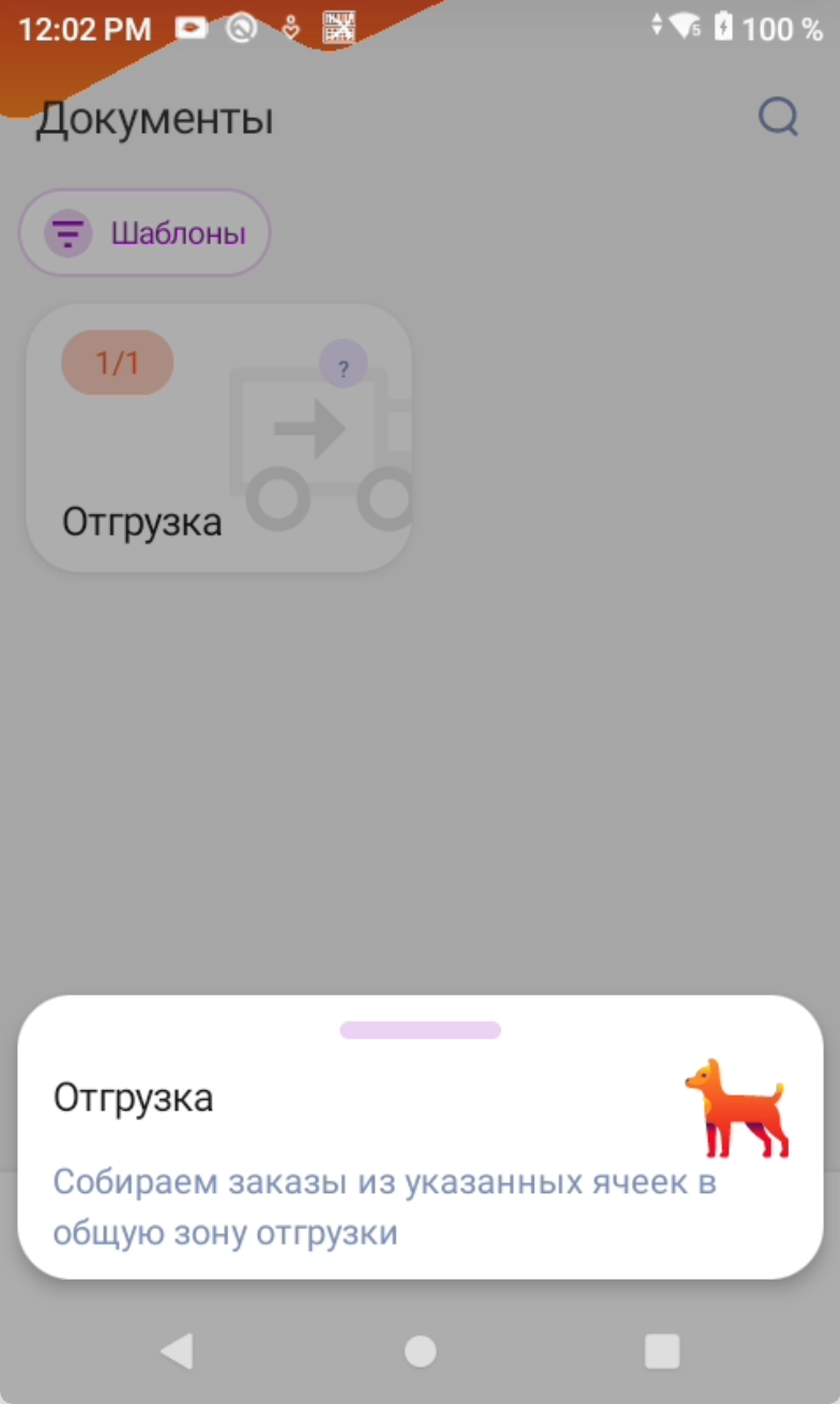 Окно с описанием шаблона